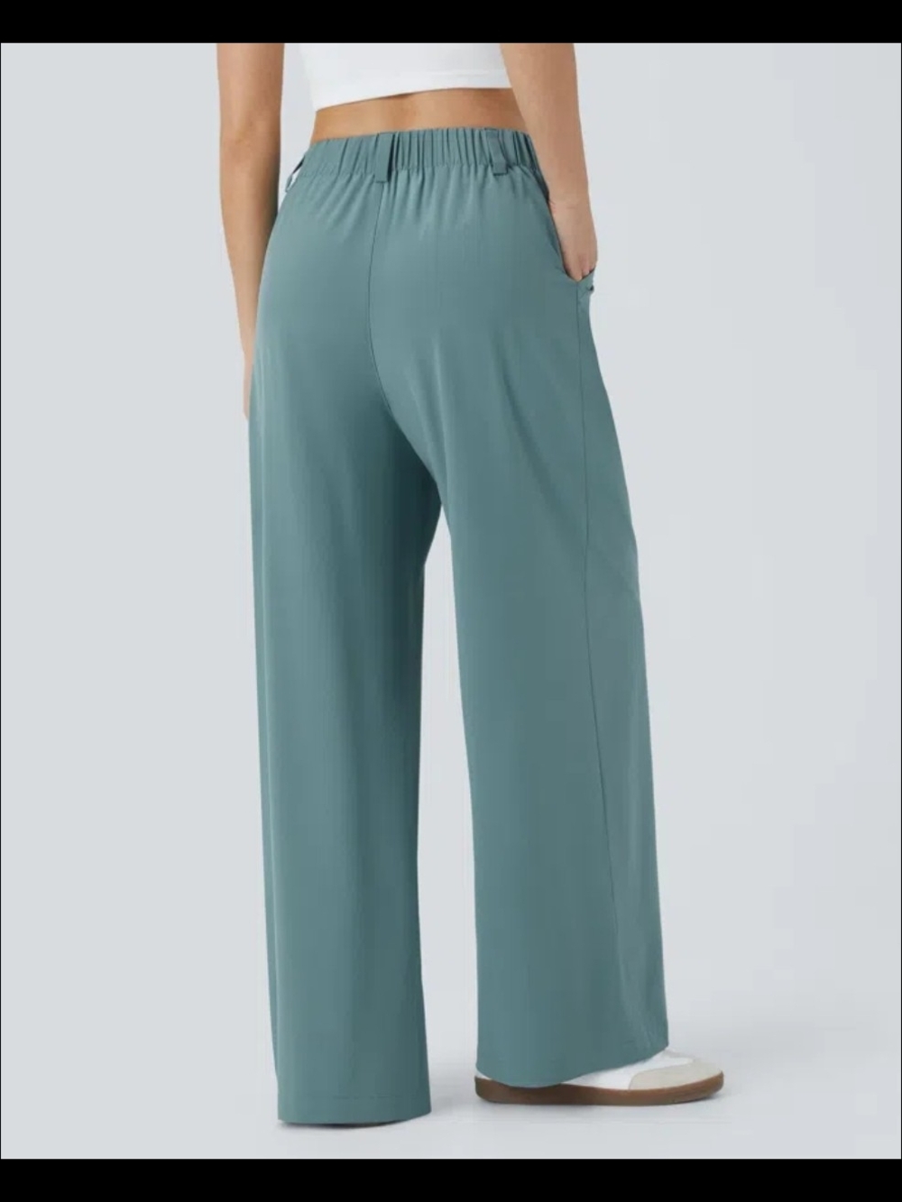 NWT XL HALARA Wide-Leg High-Waist Pants in Teal Blue - Picture 5 of 6